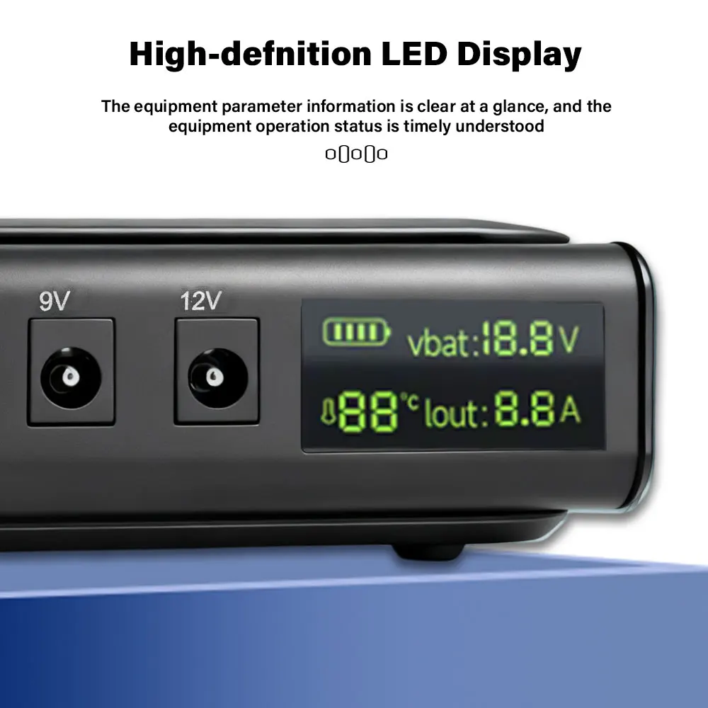 【Without Battery】36W high power UPS Uninterruptible Power Supply 5V-24V Output 18650 Replaceable Battery for Router NAS Modem &
