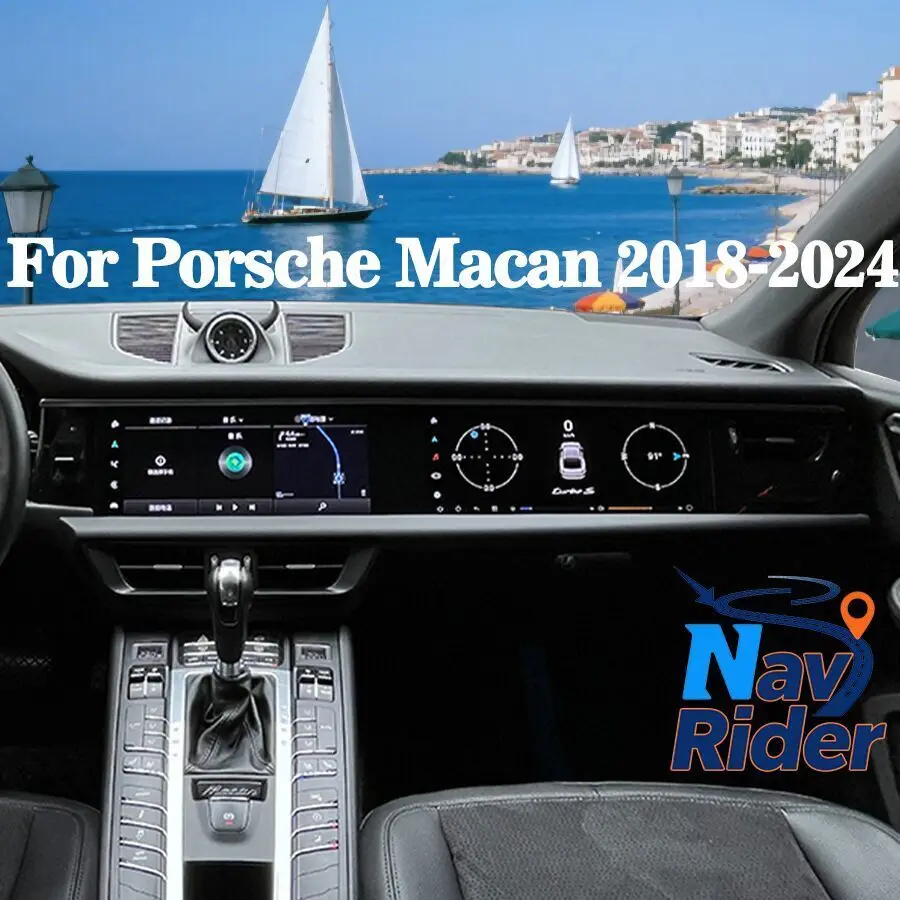12.3+12.3inch Dual Screen Android 13 For Porsche Macan 2018-2024 Car Radio Multimedia Video Player Carplay GPS Navigation Stereo