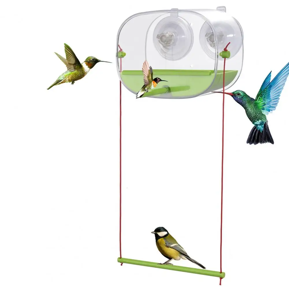 Outdoor Bird Feeder Window Bird Feeder with Suction Cup for Hummingbirds Outdoor Bird Food Feeder Gift for Watching for Multiple