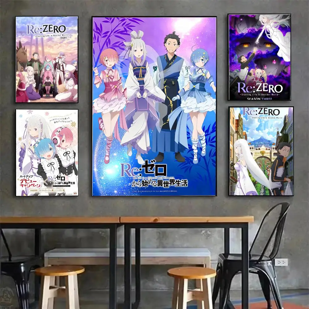 Anime ReZERO -Starting Life in Another World Painting Calligraphy Stylish Canvas Poster Wall Art for Bedroom Study Home Decor