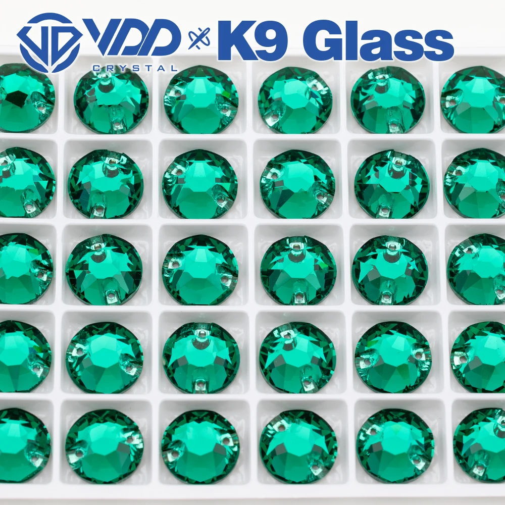 VDD S114 Grüner Zirkon 8 Große 8 Kleine Hochwertige K9 Glas Aufnähbare Strasssteine Kristall Nähsteine für Kleidungsdekorationen – Detail 5