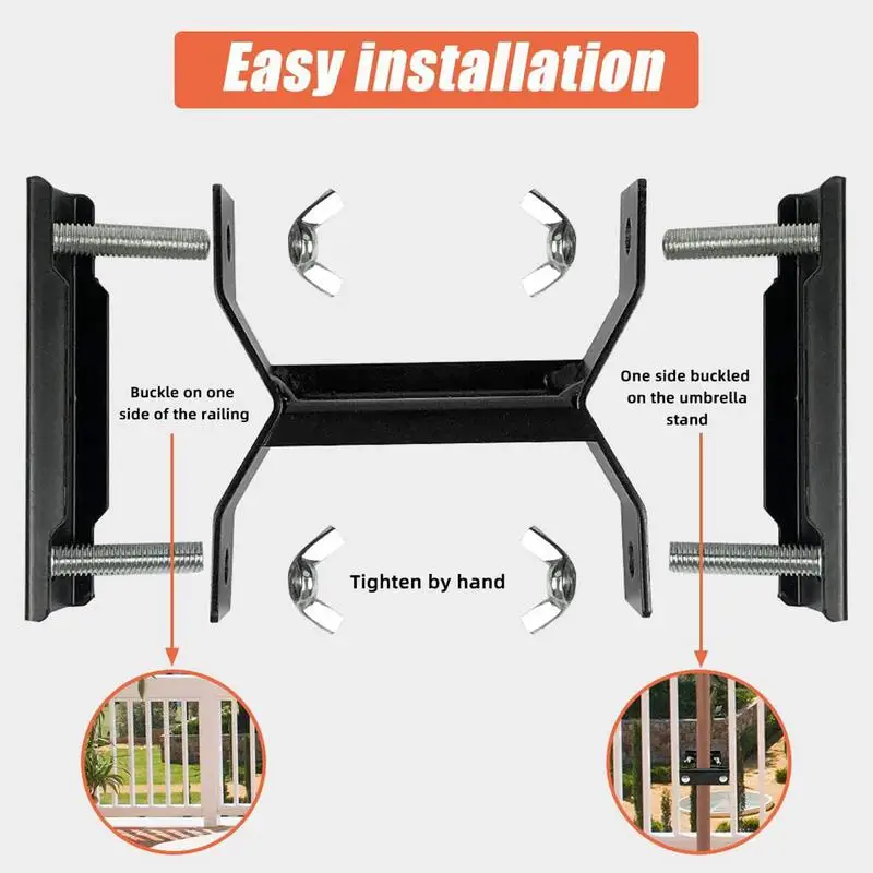 Imagem -03 - Pátio Umbrella Clamp Clip Parasol Holder Clip Clipes de Montagem em Deck para Varanda Anexar para Corrimão Pcs