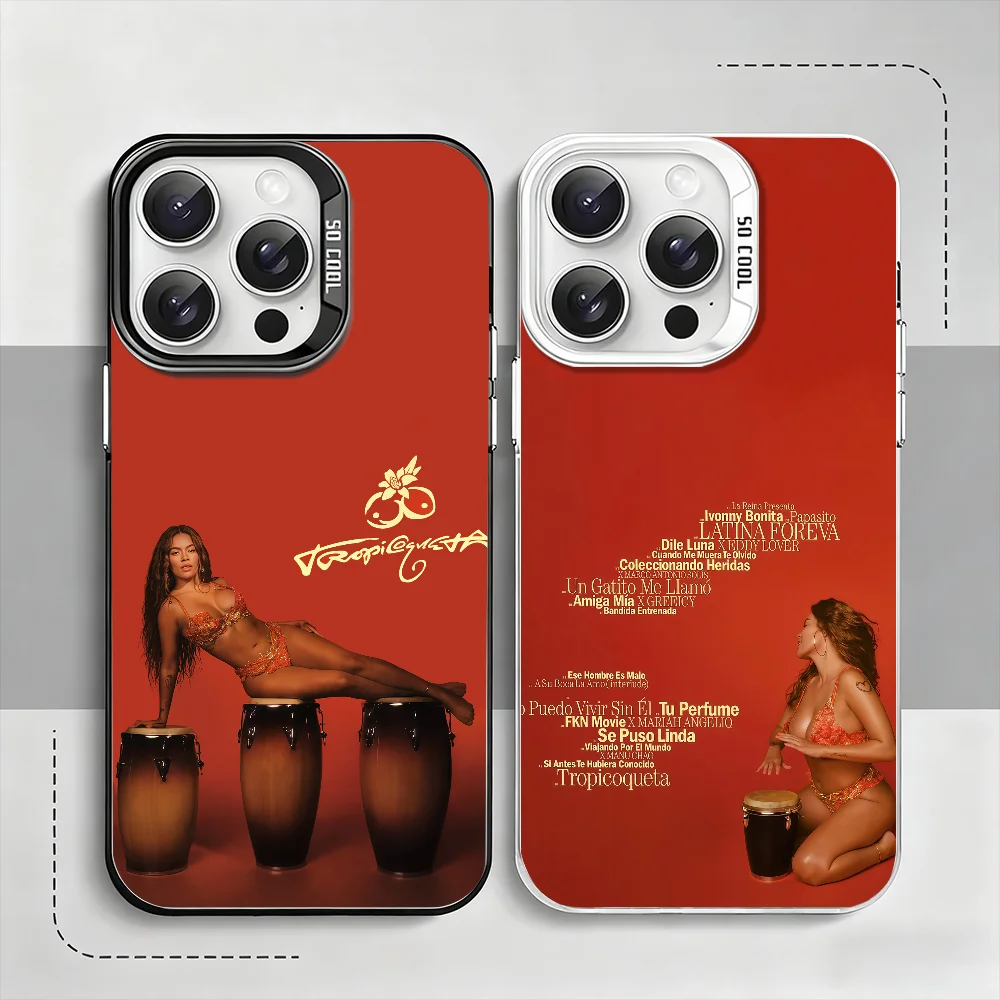 Cantor tropicoqueta caso de telefone para iphone 12 11 13 14 15 16 17 max pro plus mini capa protetora imd cor karol g