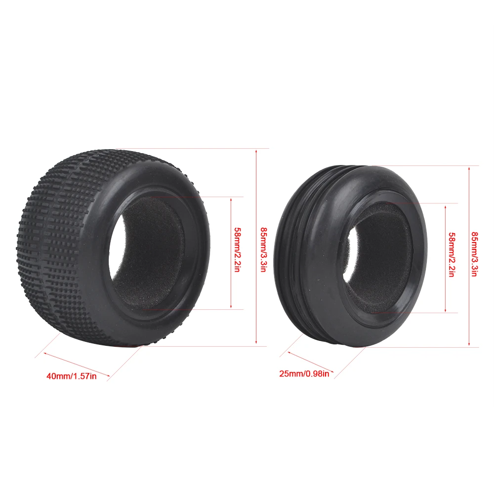 Front Rear Soft Tires for Tamiya DT02/DT01/DF02/DT03/TD2/DN01/Rising Fighter 1/10 2WD Buggy Car