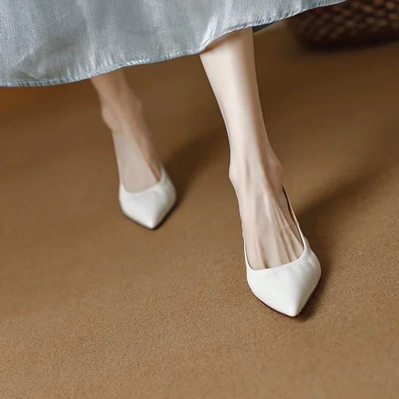 French Temperament Toe Sandals Women's Summer  New Pointed Toe Stiletto Buckle Strap High Heels Women's Hair Substitute