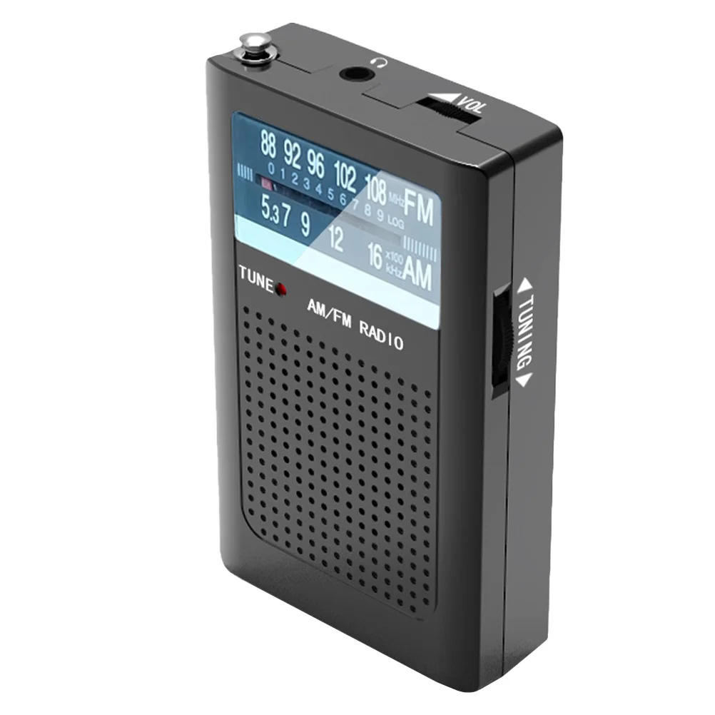 

Radio with Rechargeable LCD Display Mini Lightweight 3.5mm Headphone Stereo Sound Noise Reduction External