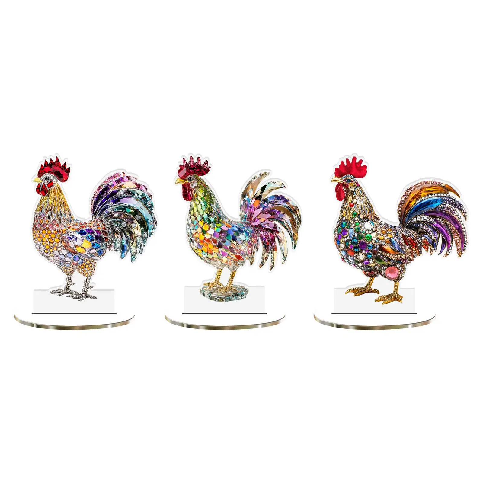 

2D Colorful Chicken Decor, Ornament ,Holiday Tabletop Sign, Acrylic Desktop