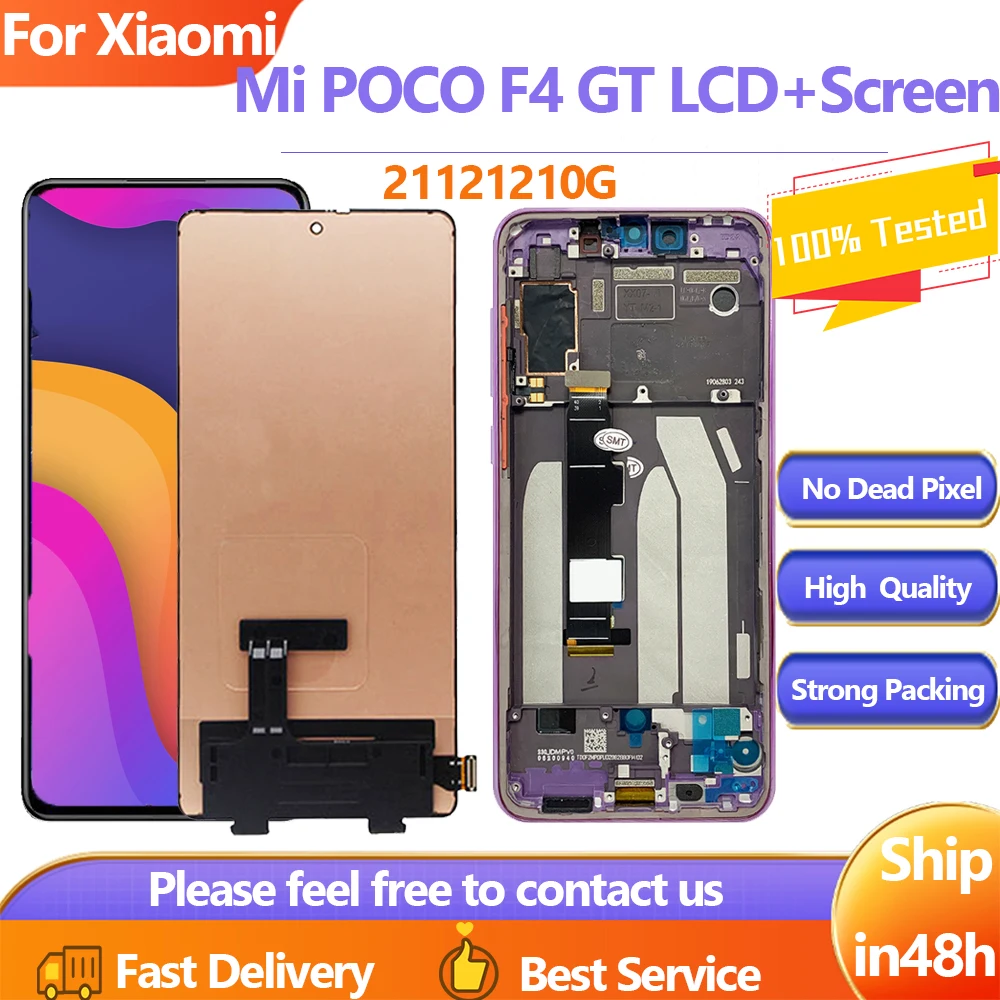 6.67'' Original For Xiaomi Poco F4 GT Screen LCD Display Screen Digitizer Assembly For POCO F4 GT 21121210G Display Touch Screen