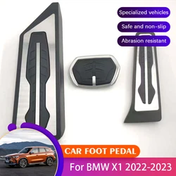 AT MT Car No Drilling Pedals Covers For BMW X1 iX1 U11 2021 2022 2023 Car Non-slip Car Brake Clutch Foot Pedals Pads Acessories