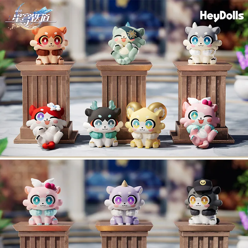 جديد Mihoyo Honkai ستار السكك الحديدية Aowu سلسلة صغيرة أنيمي الشكل صندوق أعمى لطيف تمثال أعمى مجموعة الحقائب للفتيات مكتب الديكور اللعب