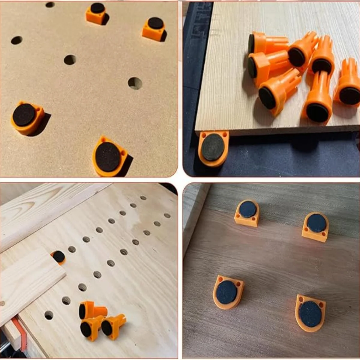 8pcs Workbench Dowel Stop, Light Woodworking Desk Stop Fixing 19/20mm High Tensile AntiSlip for Workbench Holes Desktop Tenoner