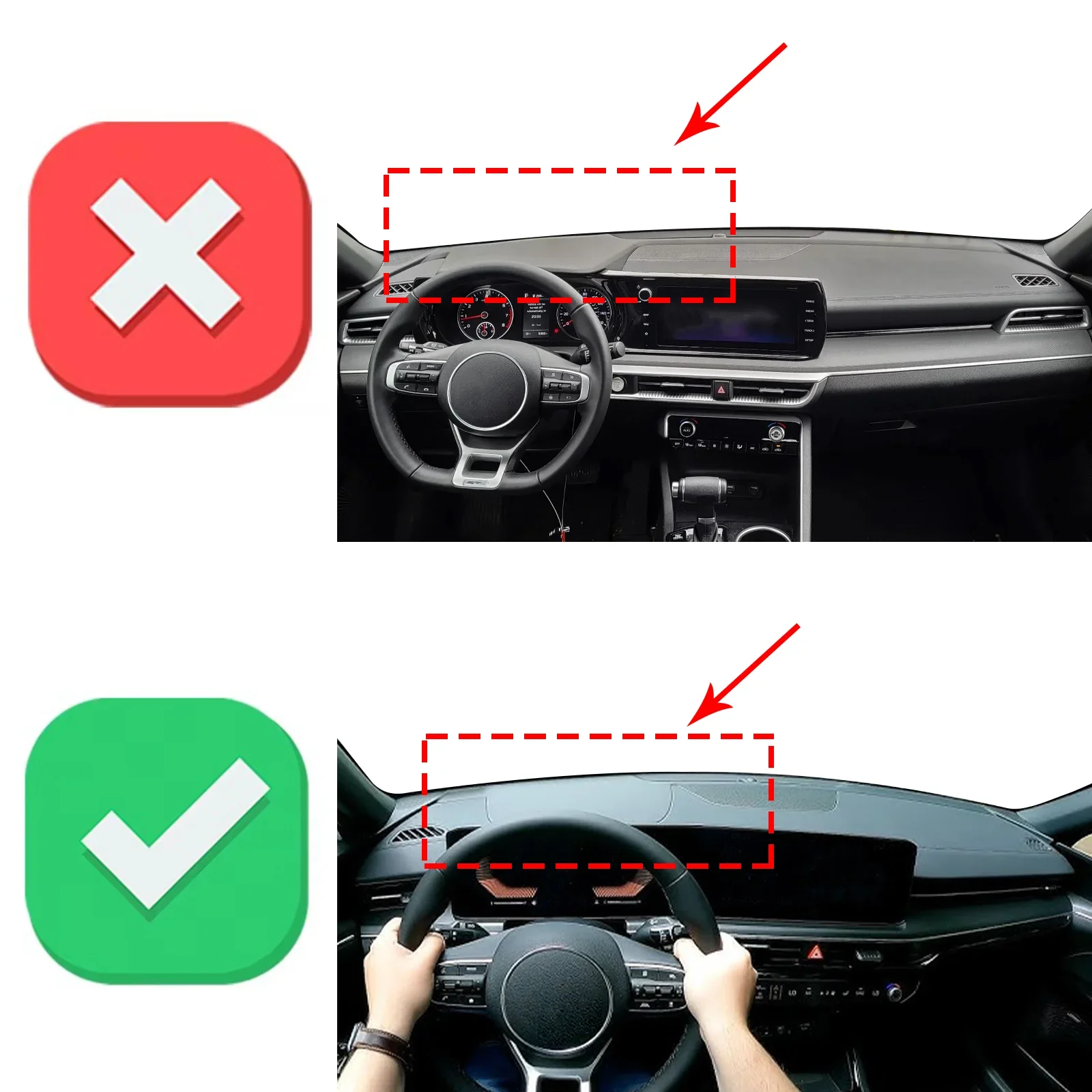 for Kia K5 2025 2026 2027 GT-Line (Without HUD) ​​High Quality Dashboard Cover Dashmat Sunshade Anti‑UV Protector Dash Mat Pad