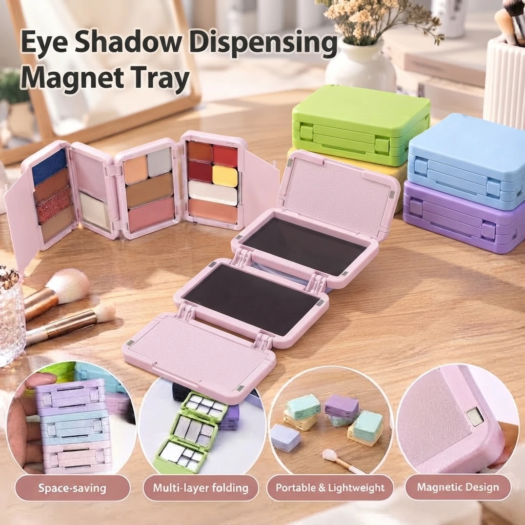 Fold Multi‑Layer Magnetic Storage Box With Baffle Empty Self‑Organized Combination Container Storage Multi-layered Nested Boxes