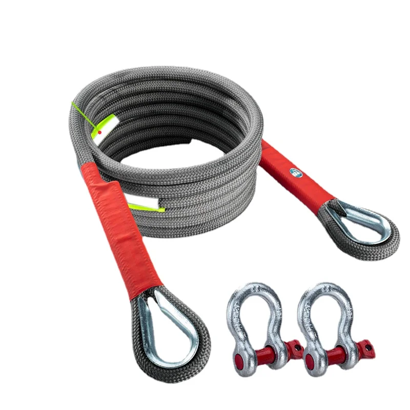 

10/18/25/35 Ton Car Tow Strap High Strength Nylon Towing Ropes with Hooks Off-road Auto Trailer Traction Cable Truck Winch Ropes