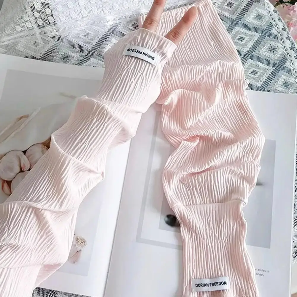 New Summer Ice Silk Sunscreen Sleeve Butterfly Print Sun Uv Protection Arm Sleeves Cycling Driving Gloves Keep Warm Comfortable
