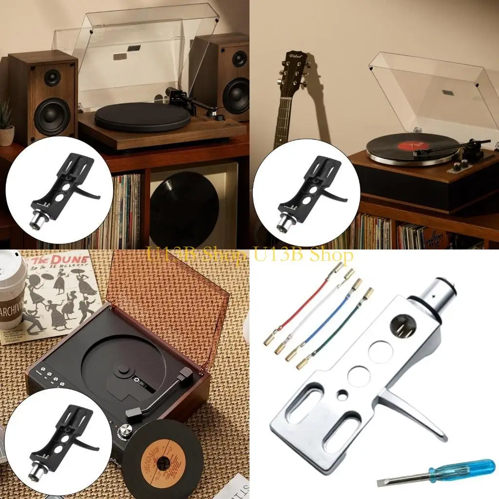 u13b 4pin turntable headshell مع الأسلاك بديلة بديل حامل القرص الدوار