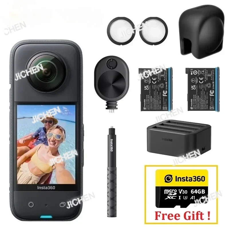 كاميرا الحركة HS HSJC Insta360 X3 بطارية 1800 مللي أمبير في الساعة 5.7K فيديو 10 متر مثبت تدفق مقاوم للماء Insta 360 ONE X 3 Sports Came #2