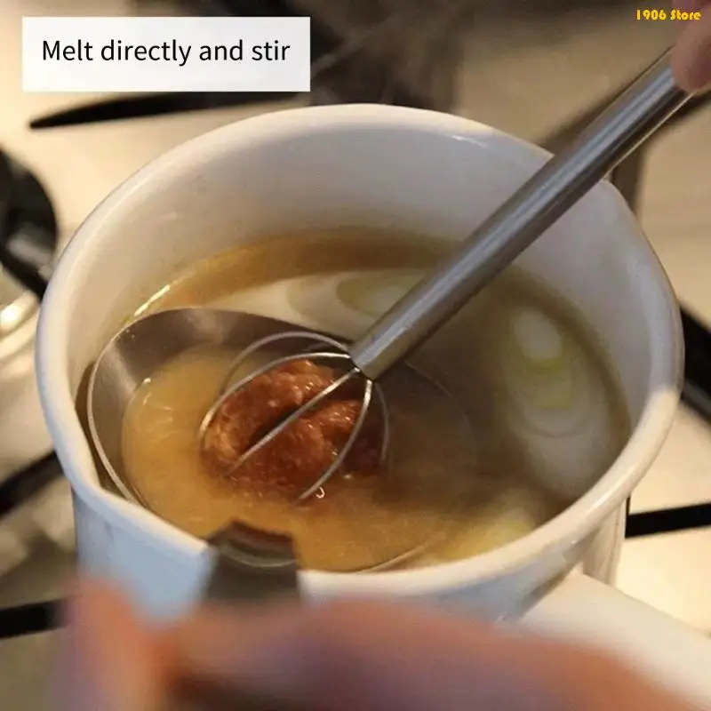 U1JB Double Stirring Spoon for Miso Pastes and Soup Reduces Ingredient Waste