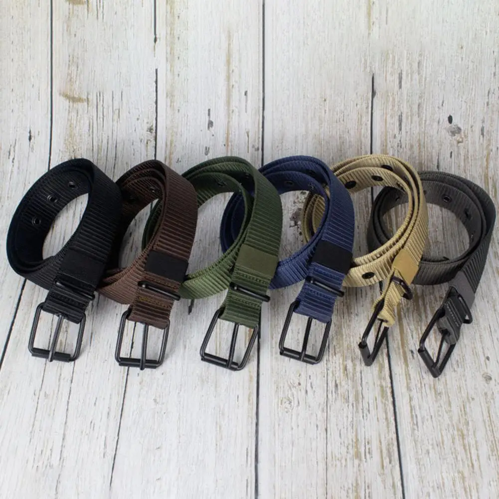 

Men Retro Belt High Men's Nylon Webbing Belt with Adjustable Holes for Jeans Sports Strap Casual Designer Fashion Stretchable