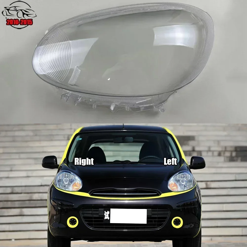 

For Nissan March 2010-2015 Headlight Cover Headlamp Shell Mask Transparent Lampshdade Lens Plexiglass Auto Replacement Parts