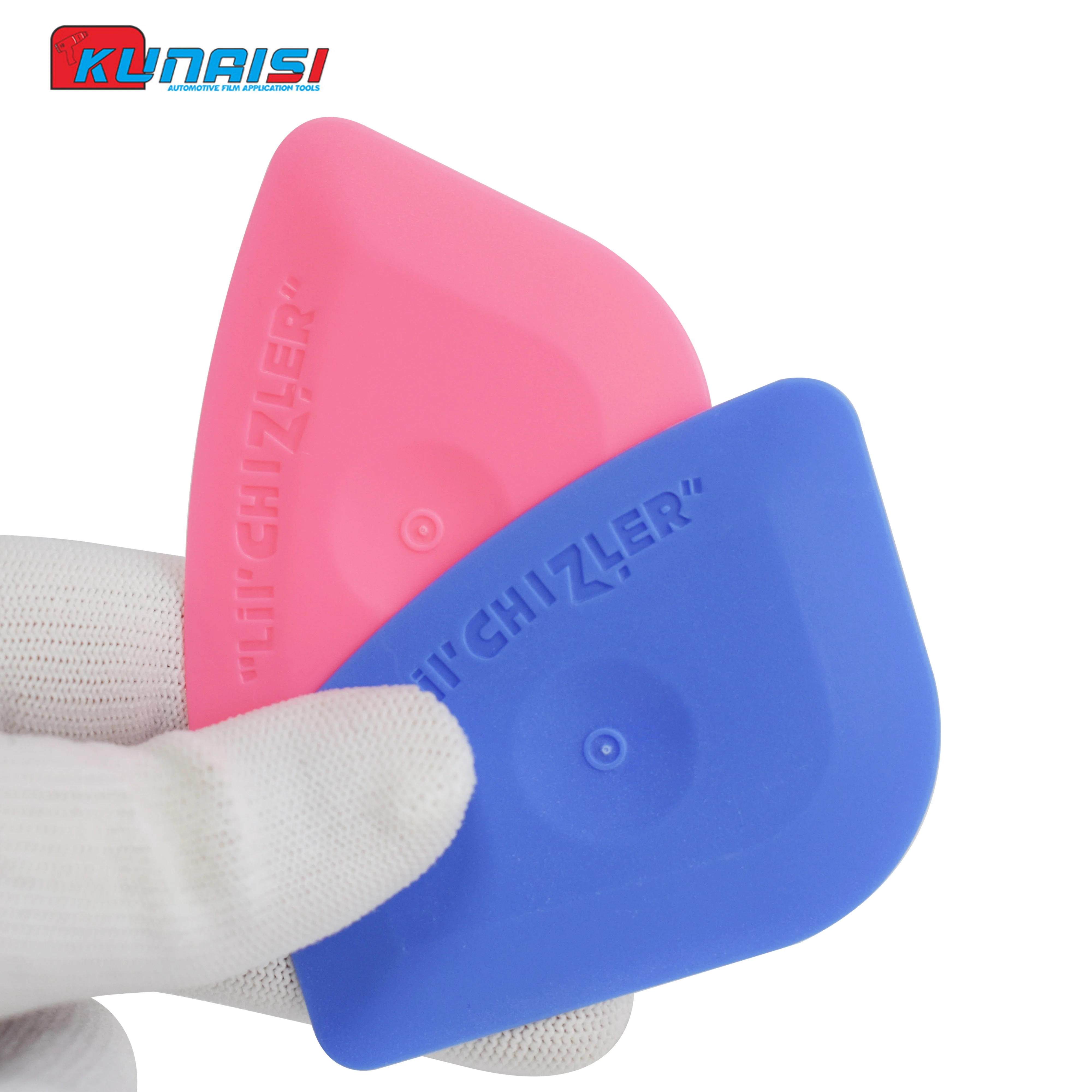 Multilateral Blue Soft Squeegee Pink Hard Corner Trimming Scraper For Glass Decal Styling Applicator Car Headlight Tools