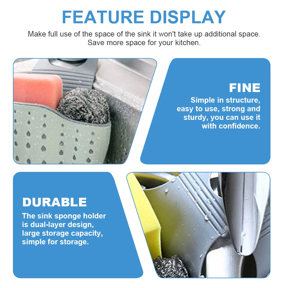 

2pcs Double Layer Hanging Storage Basket Kitchen Drain Rack Organizer For Sponge Soap Cloth Dual-Layer Hanging Sink Basket