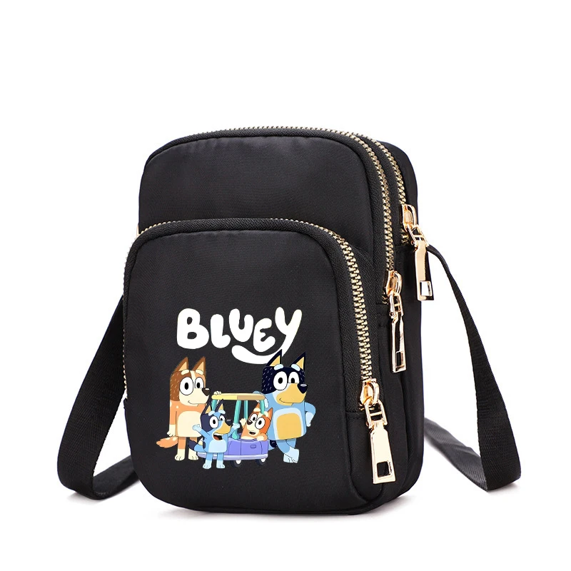 Bluey Crossbody Bag Phone for Men Woman Bingo Chilli Cute Dog Anime Cartoon Shoulder Pouch Outdoor Travel Purse Boys Girl Gifts