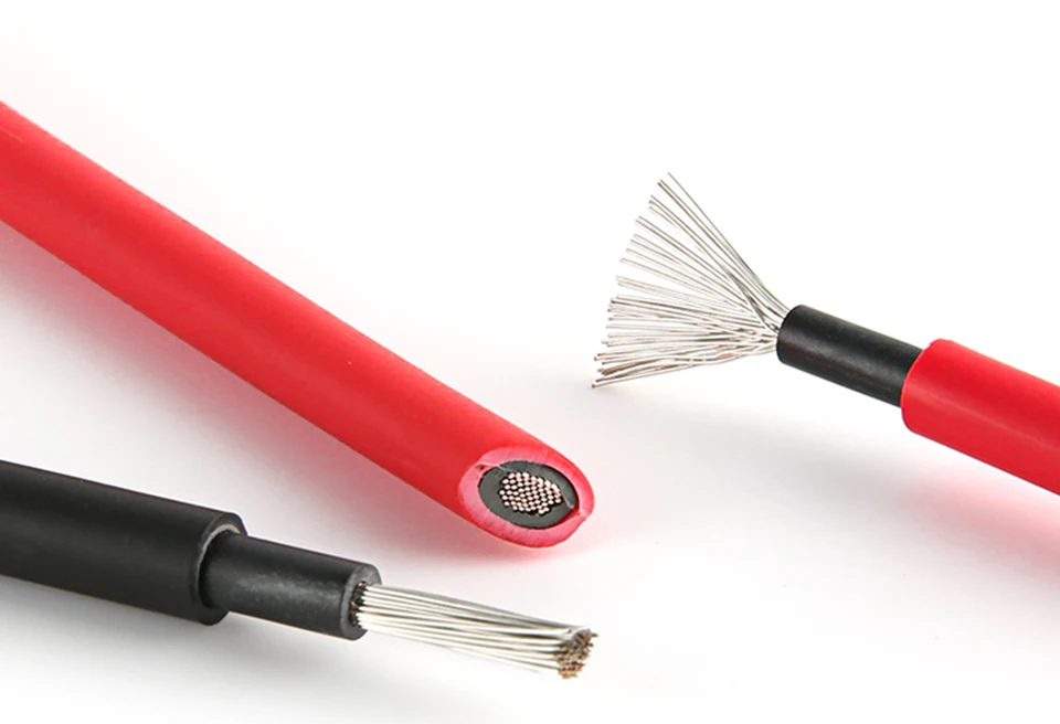 XIONGISOLAR Solar PV Cable Wire Black+Red 2.5/4/6mm2 with Male and Female Extension Cord US Plug 10/12/14 AWG Solar PV Wires