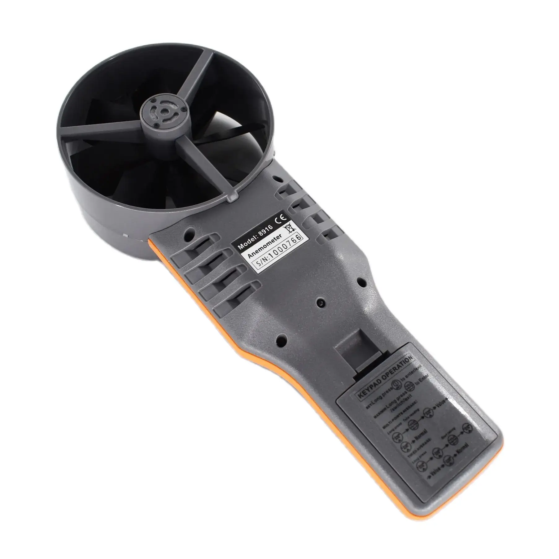 AZ8916 air flow meter 10 cm blade temperature anemometer measures air volume and temperature