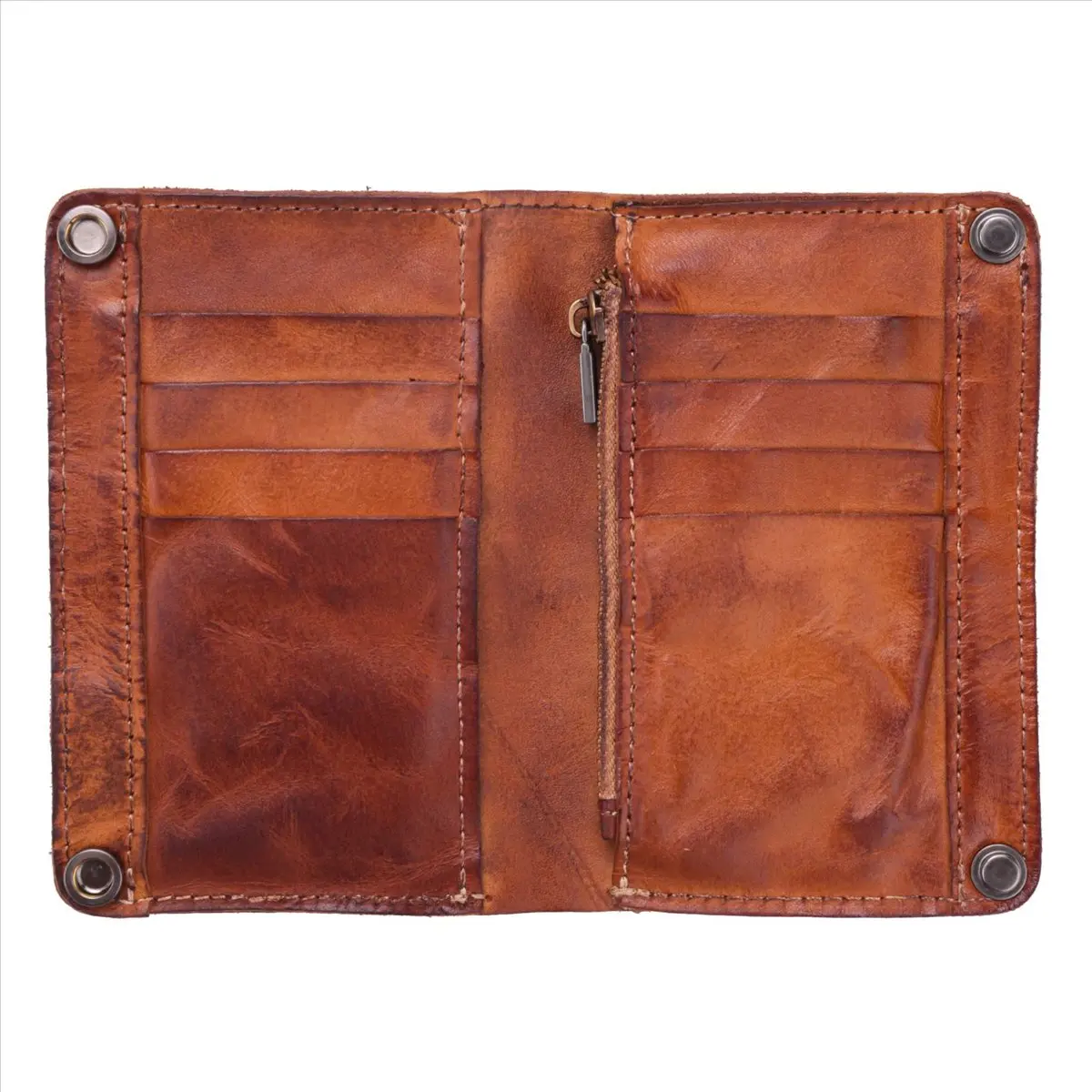 ABQR portefeuille anti-rides fait à la main, portefeuilles pour hommes en cuir de vache, pinces à billets en cuir rétro, porte-carte Crazy Horse, marron clair