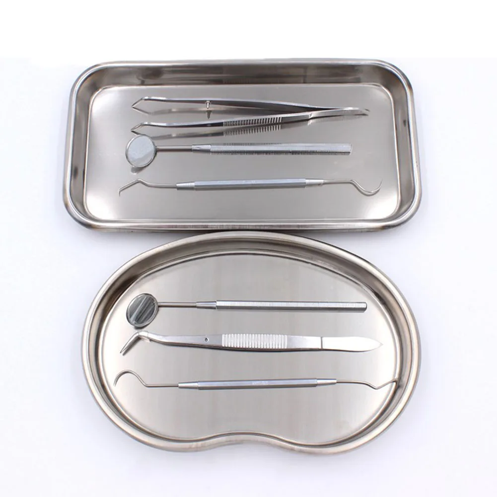 Dental Instrument Tools Kit With Storage Tray Sterilized Dentist Forceps Tweezer With Positioning Explorer Probe Mouth Mirror