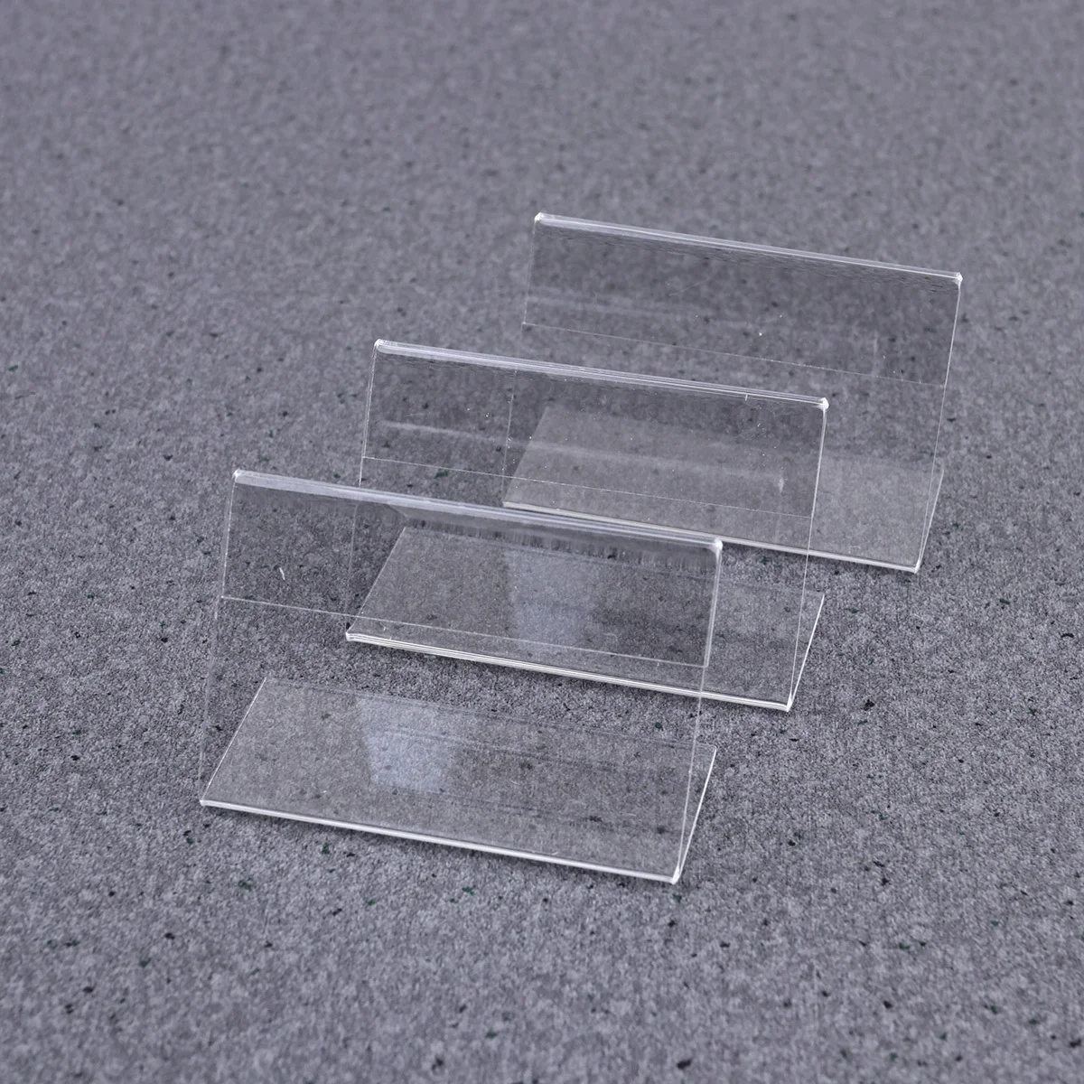 

10Pcs Transparent Acrylic Display Stand L Shape Desktop Photo Paper Holder 40x55mm Office Store Meeting Room Usage