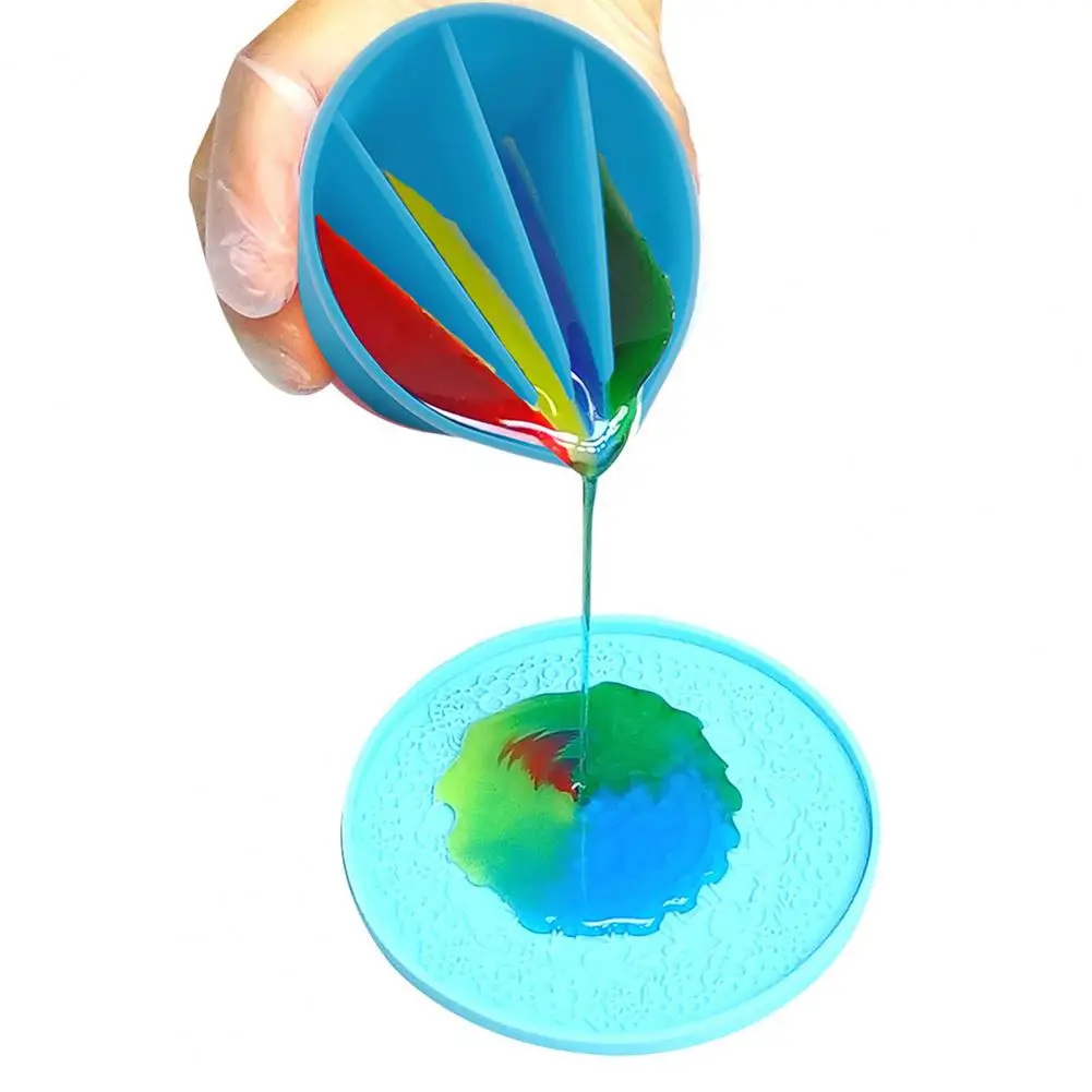 Waterdruppel Vorm Kleur Mengbeker Blauw Zacht Siliconen Diy Uv Hars Kleur Maatbeker