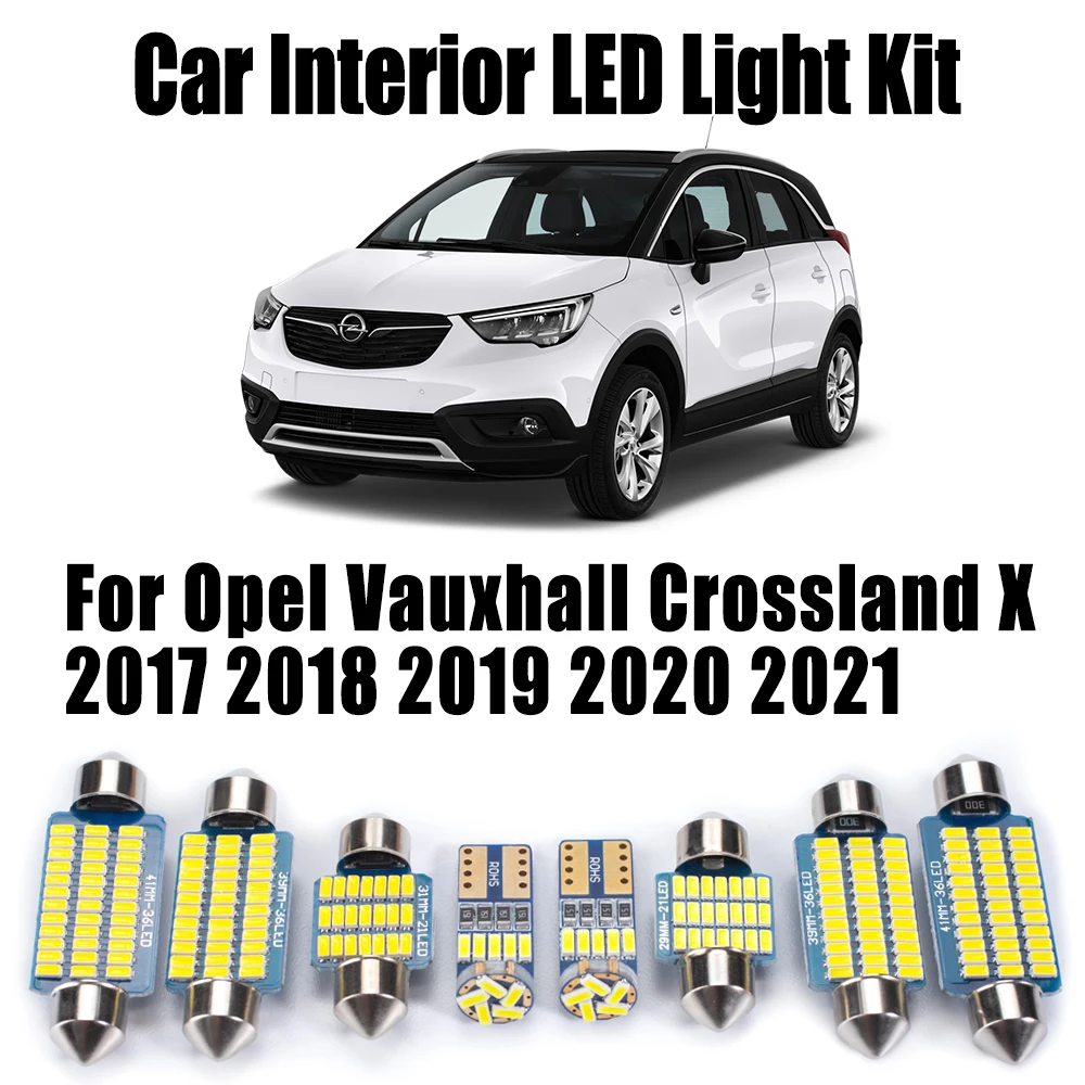 

13 шт. комплект внутренних светодиодных ламп Canbus для Opel Vauxhall Crossland X 2017 2018 2019 2020 2021 автомобильные аксессуары купольная карта багажника
