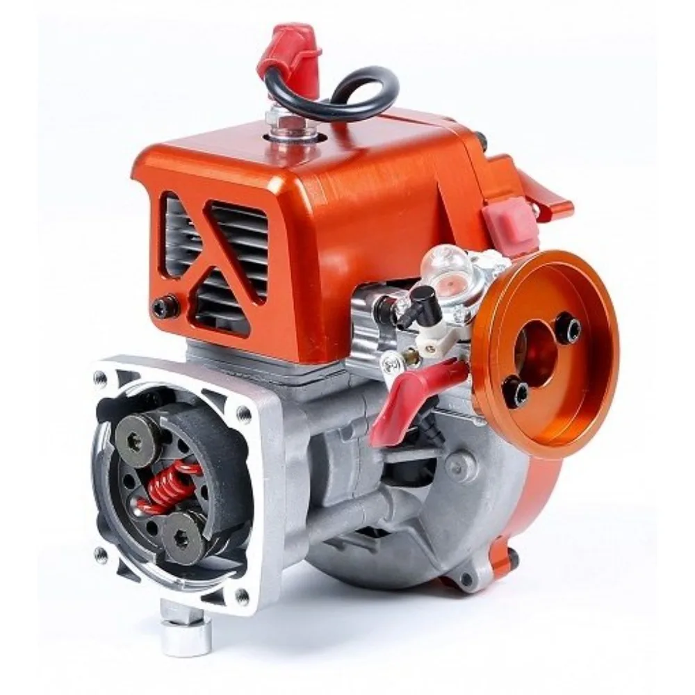 30.5cc Four Point Fixed Engine KM 81013 Pull Start Side Exhaust Equipped with Carburetor Spark Plugs Metal Low Torque Engine