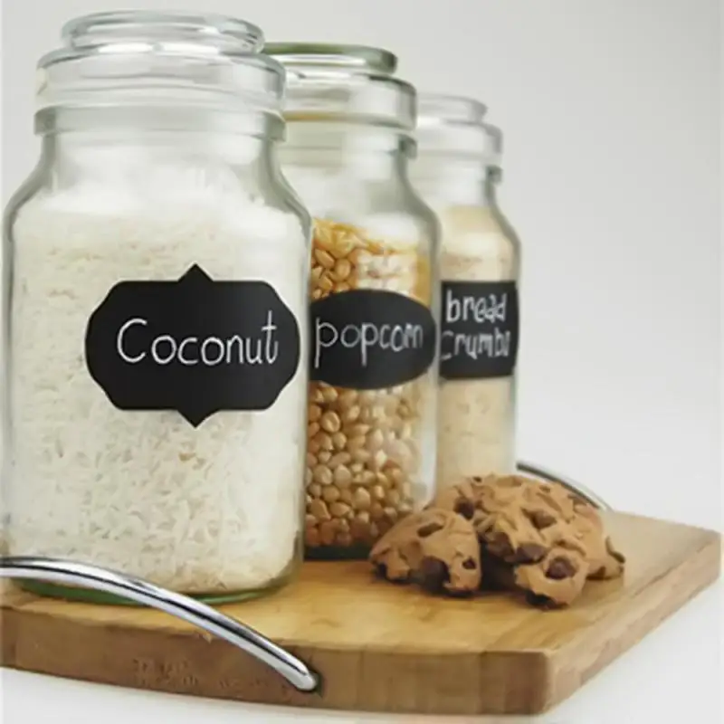 Set Waterproof Chalkboard Kitchen Spice Label Stickers Home Jars Bottles Tags Blackboard Labels Stickers With Marker Pen