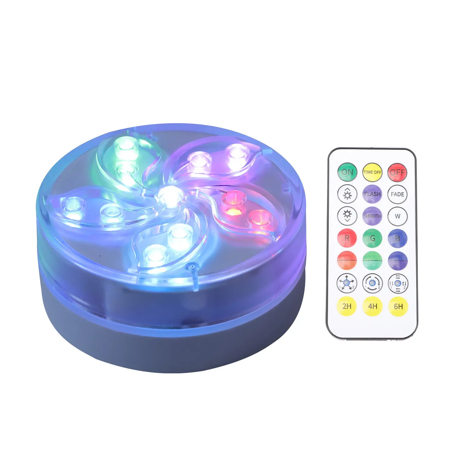 Waterproof Rgb LED Underwater Pool Light Remote Control Dimmable Timer Function for Garden Pond Aquarium Bathtub Submersible