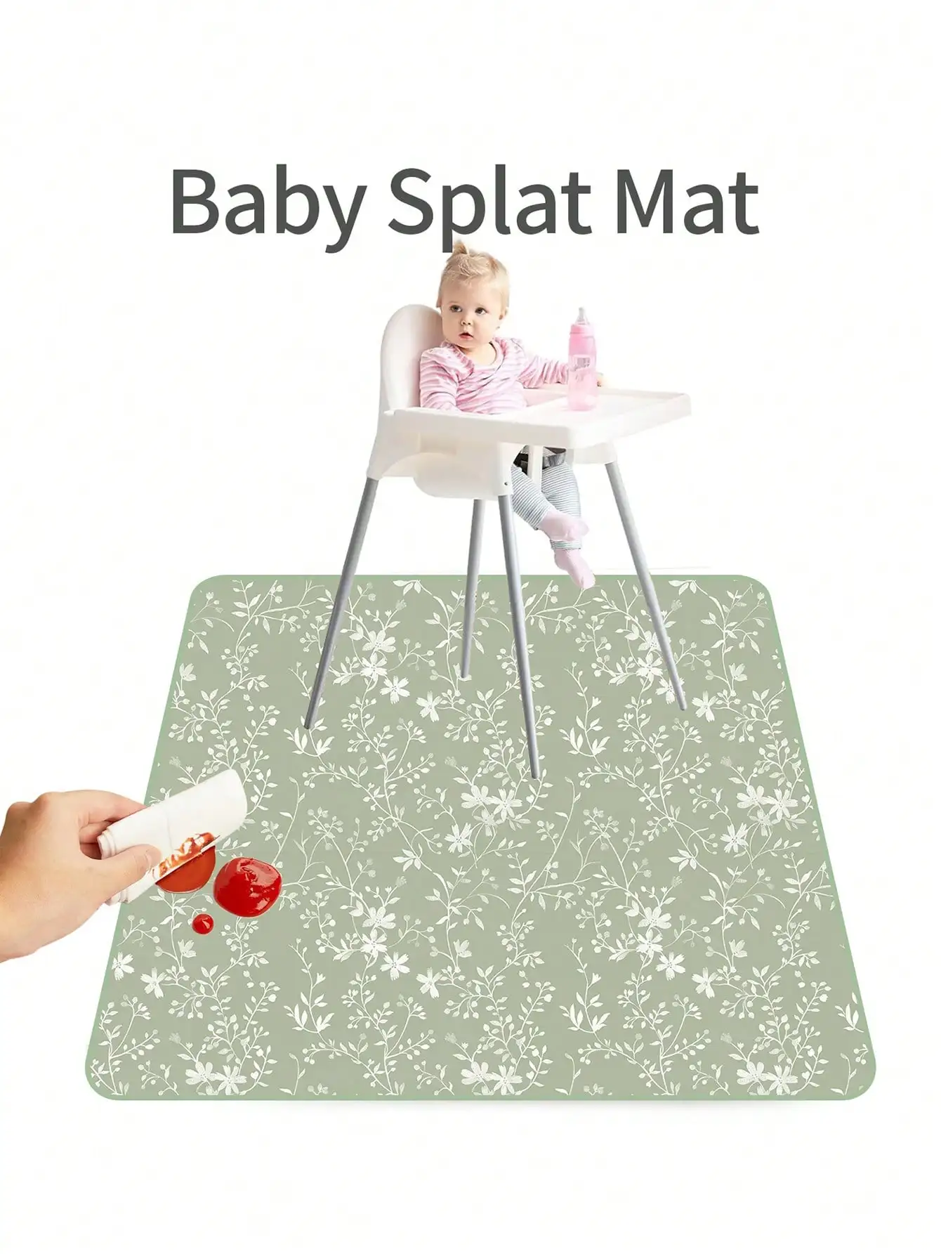 

1PCE Baby Splat Mat ,Washable Portable Picnic Mat And Table Cloth,For Under High Chair/Arts/Crafts