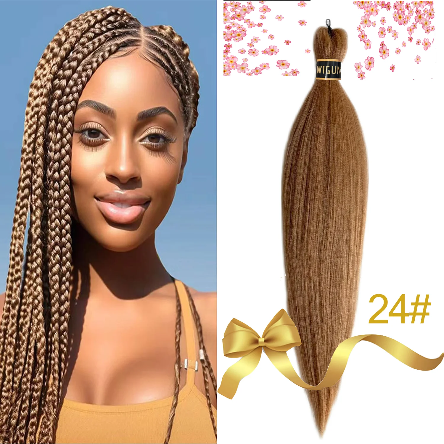 

Blonde Yaki Texture Crochet Braiding Hair Pre Stretched,Easy Braid Top Kanekalon Synthetic Pre Stretched Braiding Hair Extension