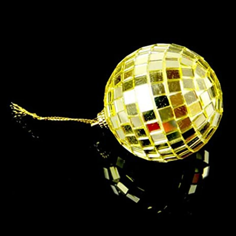 12-PCS Mirror Disco Hanging Ball Ball Decoration Party Or DJ Lighting Effects Home Decoration, Stage Props (2 Inches, Gold)