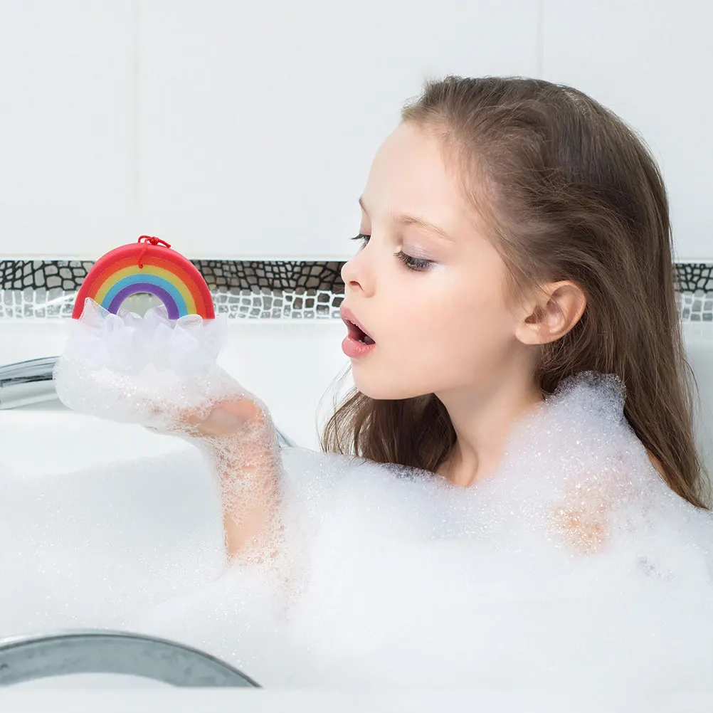 

3Pcs Rainbow Bath Sponge Scrubbing Balls Nylon Skin Care Shower Exfoliating Cleanliness Adult Kids Bathing Supplies
