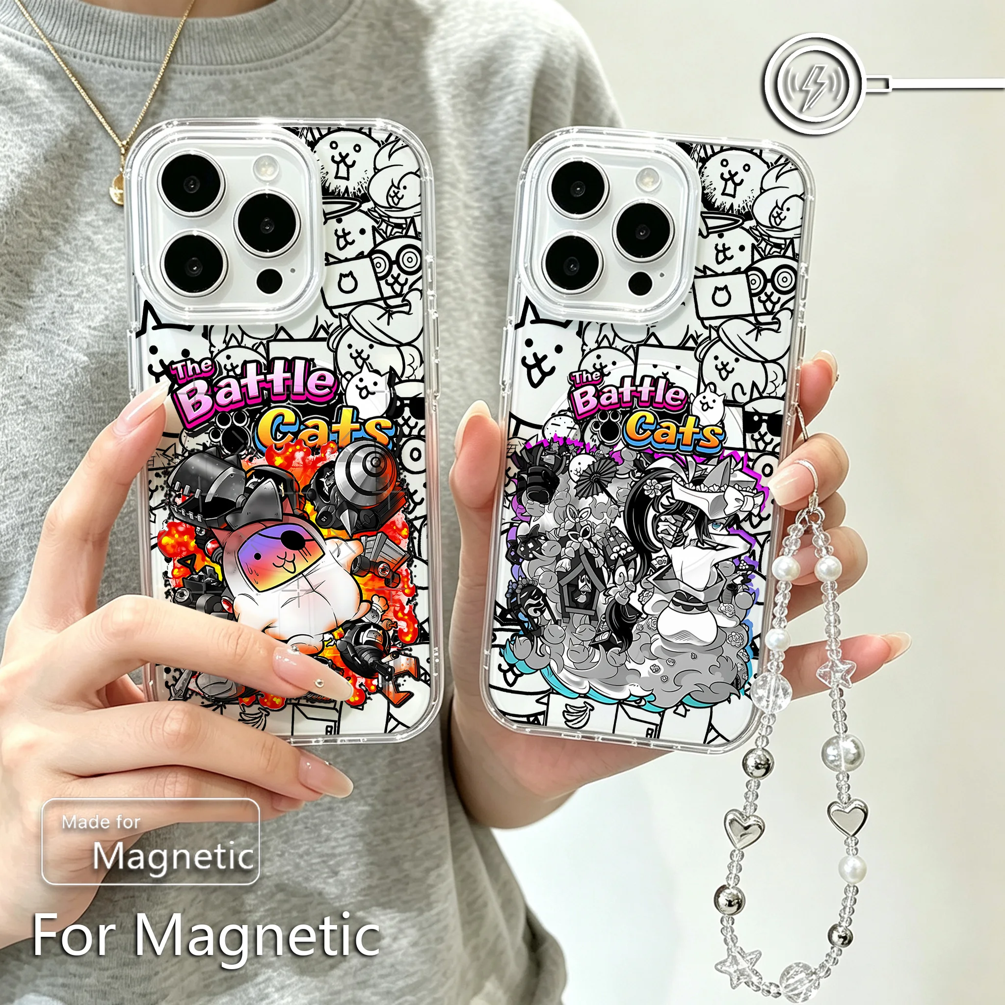 The Battle Cats Magnetic Phone Case for Samsung Galaxy S25 S24 S23 S22 S21 S20 FE Edge Plus Ultra 5G Soft Clear TPU