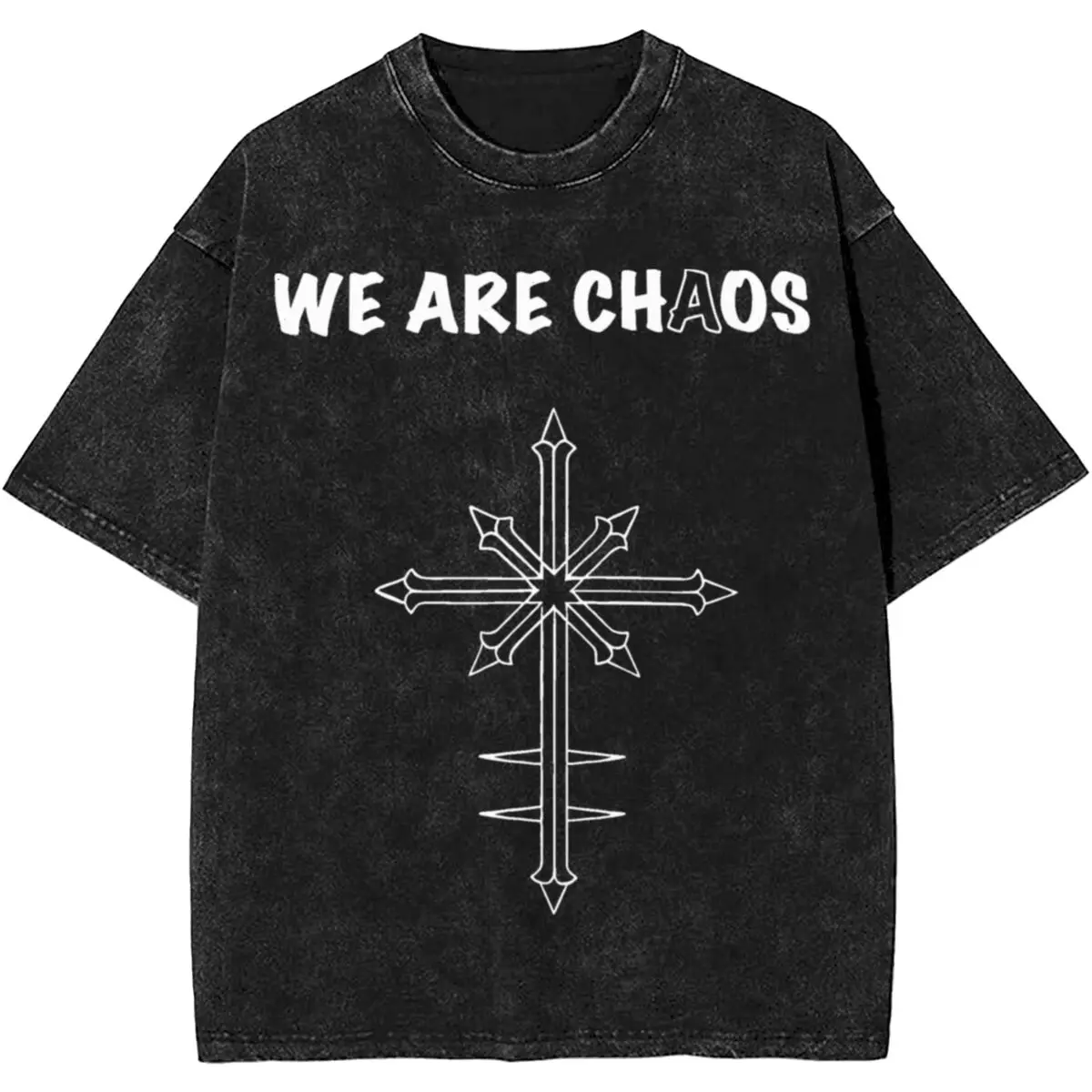 Marilyn Manson We Are Chaos Accessories Washed T Shirts for Men Women Streetwear Hip Hop T-Shirt Printed Tee Shirt Cotton