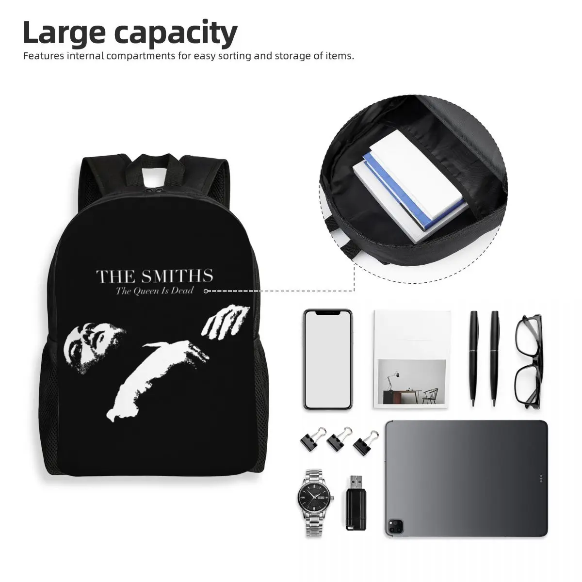 The Smiths Morrissey Backpack for Men Women Water Resistant College School The Queen Is Dead Bag Print Bookbag