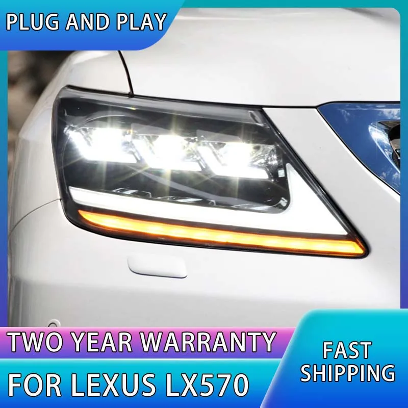 Car Lights For LX570 2008-2015 LED Auto Headlight Assembly Upgrade Matrix Projector Lens Dynamic Signal Lamp Tool Accessories