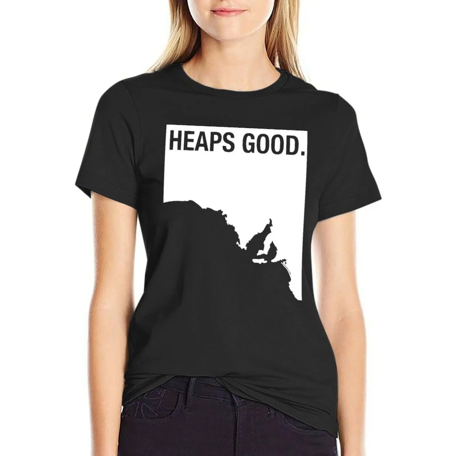 Heaps For Goods t-shirt nera t-shirt blanks summer top plain t-shirt per donna