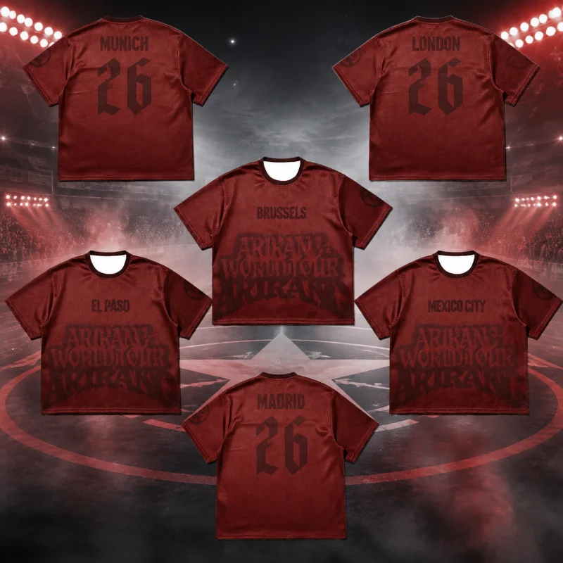Camisa de Futebol Estampada em 3D da Turnê Mundial Kpop Arirang Verão 2026 - Camiseta Esportiva Masculina e Feminina Respirável de Secagem Rápida