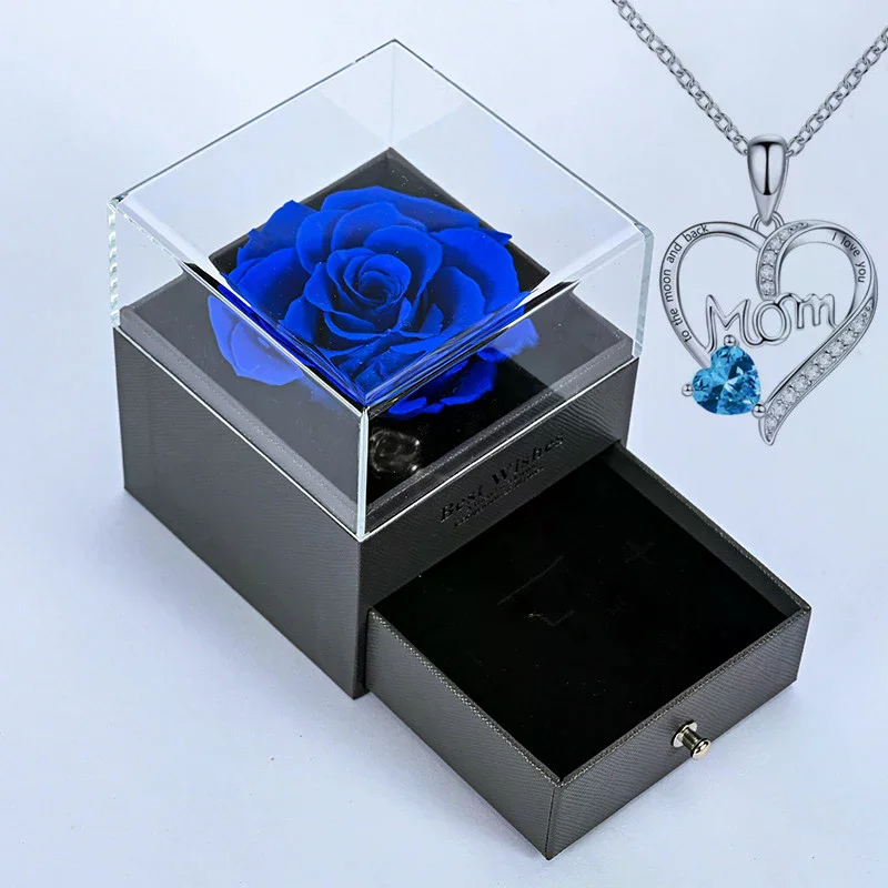 Luxury Preserved Flower Gift Box With Purple Rose & 