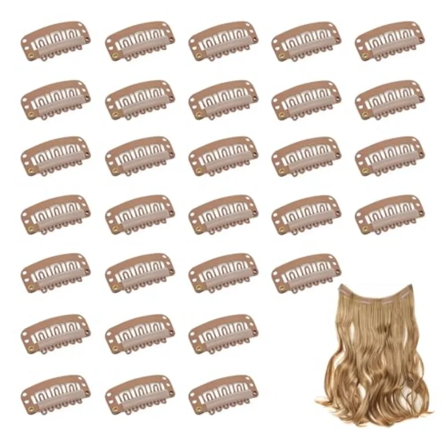 

Wig Clips to Secure Wig, Clips for Hair Extensions, 6 Teeth, 30 Pieces