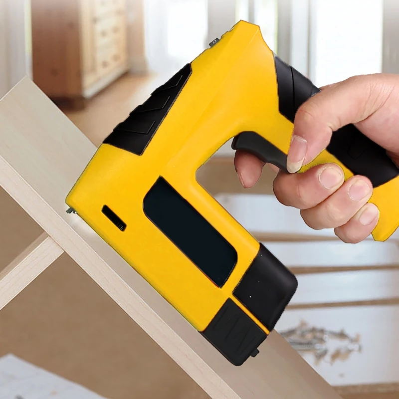 Electric Cordless Nail Gun Furniture Construction Dual purpose Stapler Tacker Power Tools Home DIY Wood with 2500pcs Nails